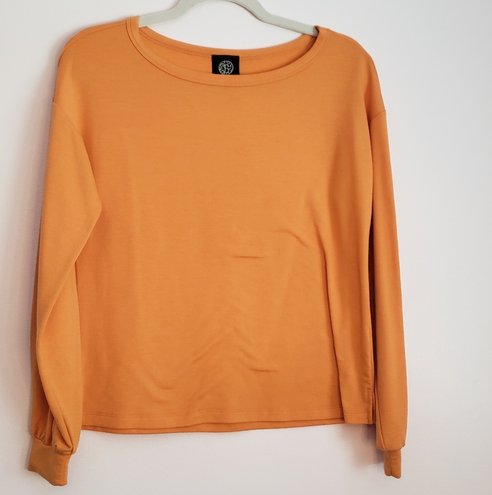 bobeau Orange Long Sleeve Top